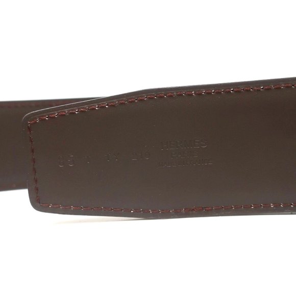 HERMES CONSTANCE 42MM REVERSIBLE LEATHER BELT BLACK/CHOCOLATE BROWN SIZE 85 NEW - Picture 5 of 7